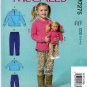McCall's M7275 Girls Tops Pants Matching Outfit 18" Doll Sewing Pattern Sizes 2-3-4-5