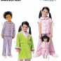 Butterick B6123 Girls Robe Top Pants Belt Matching 18" Doll Pajamas Sewing Pattern Sizes 2-3-4-5