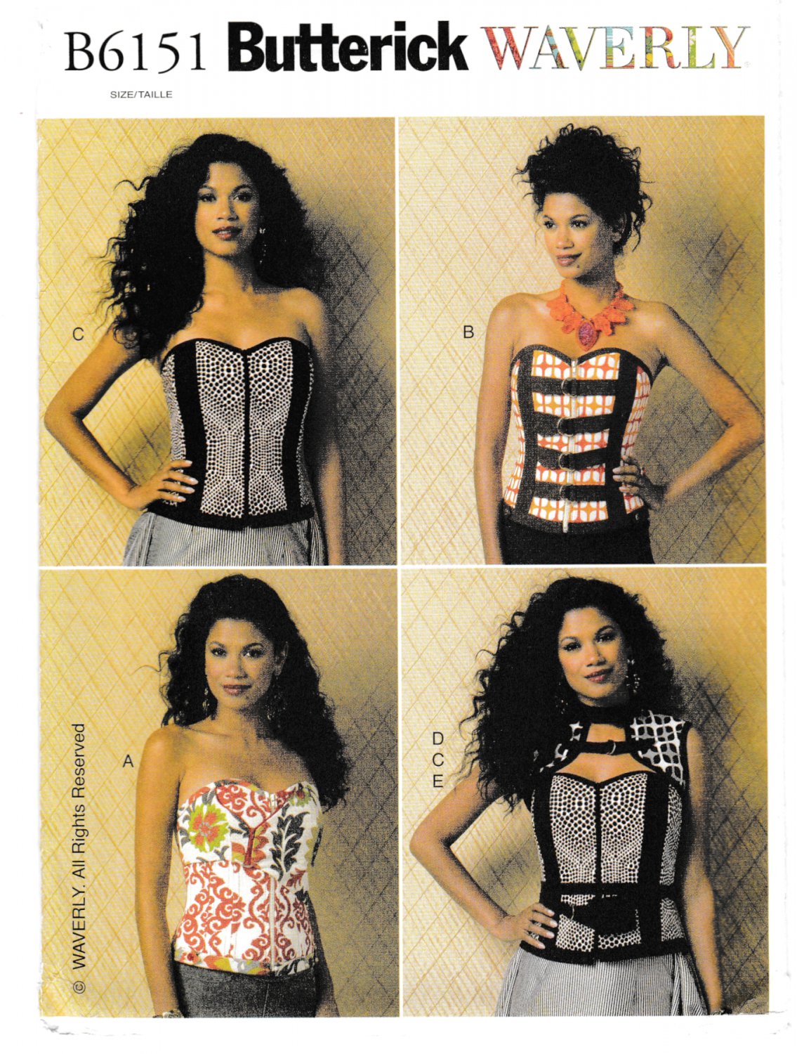 Butterick B6151 Misses Corsets Vest Belt  and Pocket Sewing Pattern Sizes 6-8-10-12-14