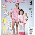 McCall's M7497 Girls and Doll Matching Top Shorts Pants Sewing Pattern Sizes 3-4-5-6