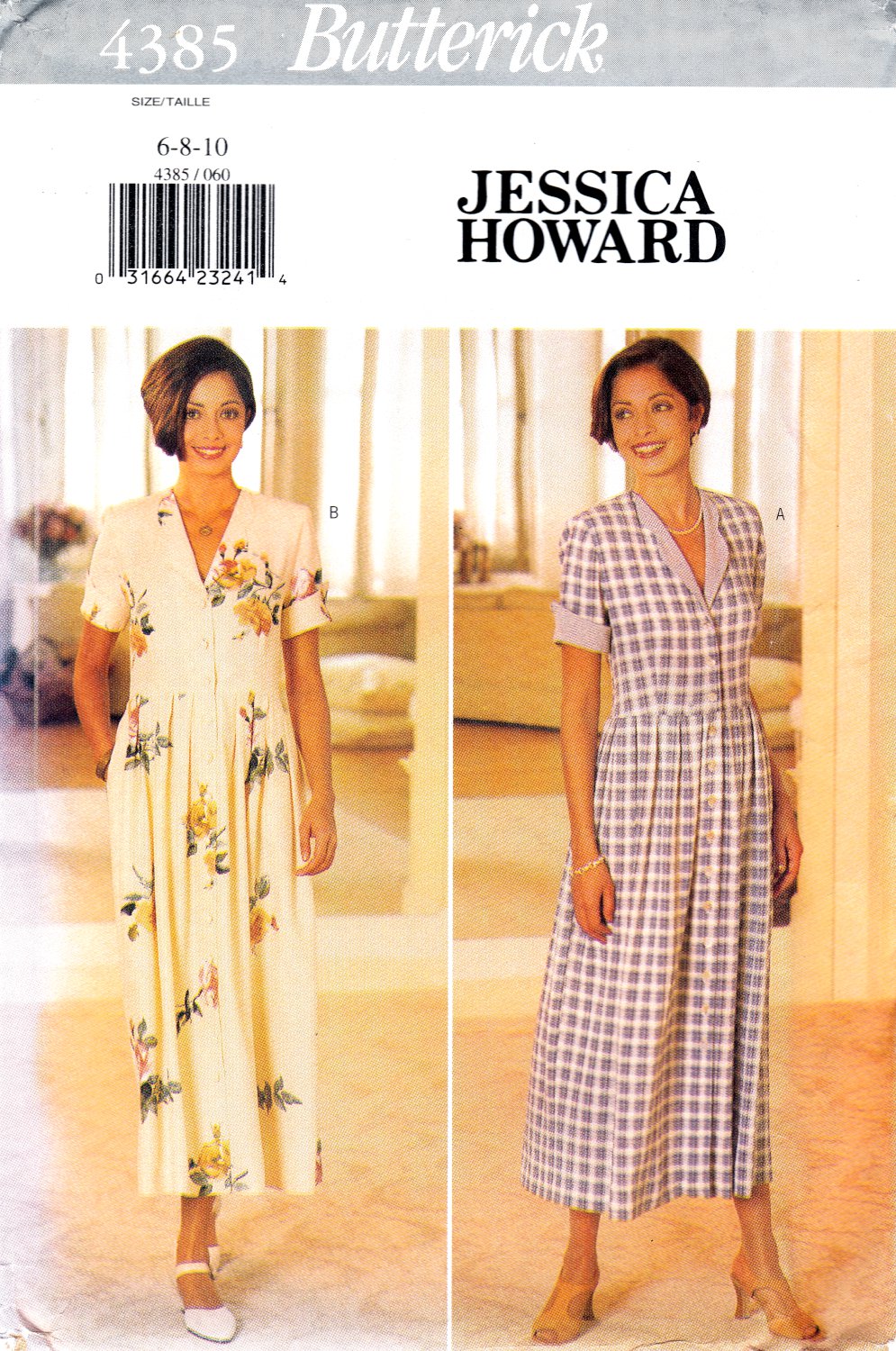 Butterick 4385 Misses Petite Dress Above Ankle Length Sewing Pattern sizes 6-8-10
