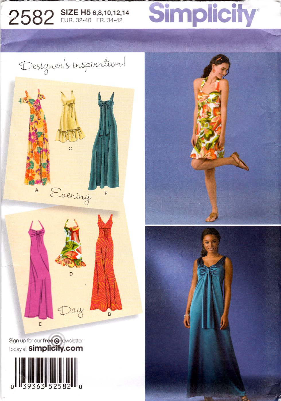 Simplicity 2582 Misses Petite Dress Three Lengths Sleeveless Sewing Pattern Sizes 6,8,10,12,14