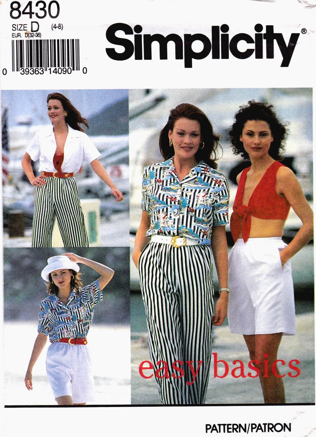 Simplicity 8430 Misses Pants or Shorts Top Shirt Sewing Pattern Sizes 4-8