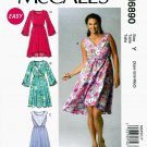 McCall's M6890 Misses Lined Dresses Pullover Skirt Variations Sewing Pattern Sizes Xsm-Sml-Med