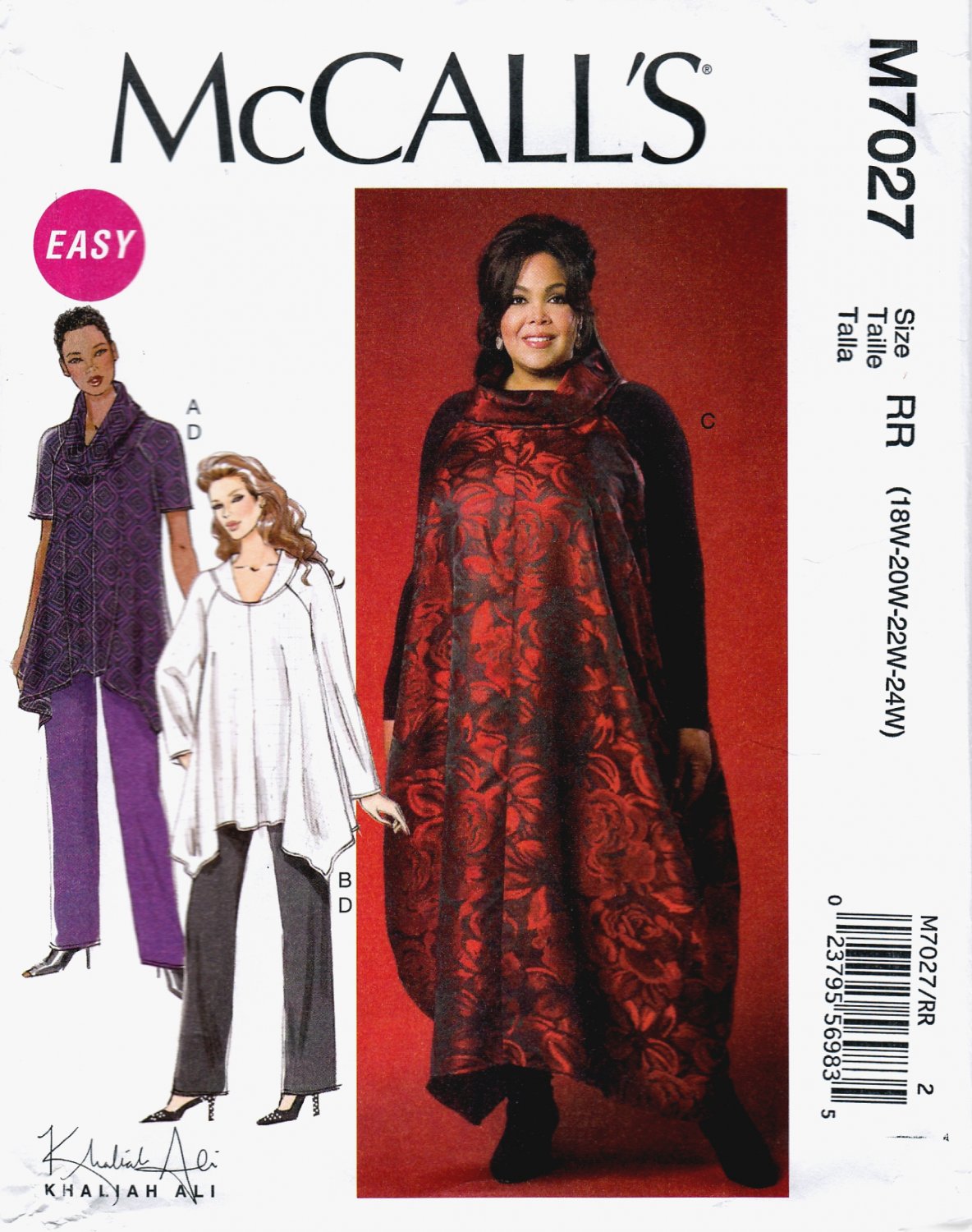 McCall's M7027 Womens Tunics Jumper and Pants Sewing Pattern Sizes 18W-20W-22W-24W