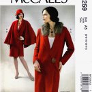 McCall's M7259 Misses Coat Detachable Cape Collar 1927 Style Sewing Pattern Sizes 6-8-10-12-14