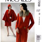 McCall's M7259 Misses Coat Detachable Cape Collar 1927 Style Sewing Pattern Sizes 14-16-18-20-22