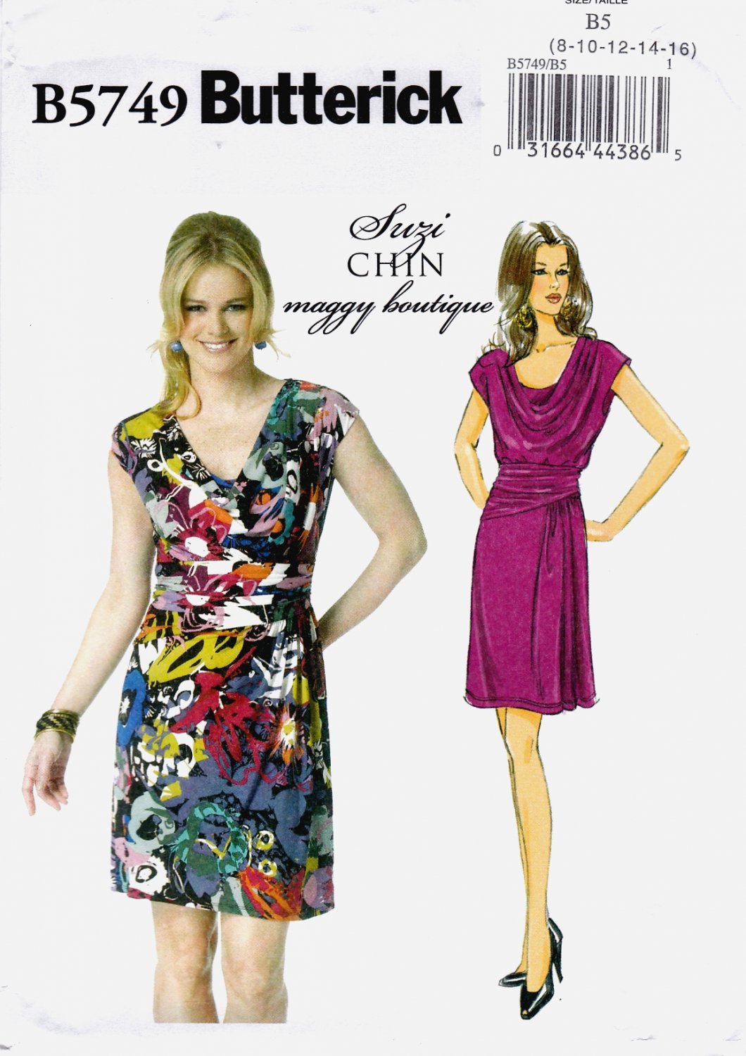 Butterick B5749 Misses Dress Part Lined Sewing Pattern Sizes 8-10-12-14-16