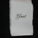Embroidered Design Hand Towels - White