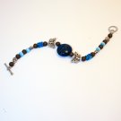 Blue With Silver Butterfly Accent Bracelet