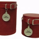 SET OF 2 Dog Collar Treat Canister