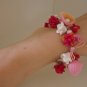 Pink flower bracelet