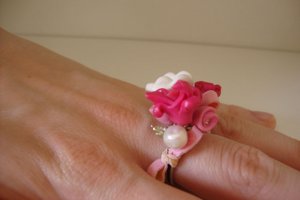 Pink flower ring