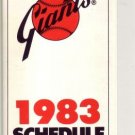 1983 SAN FRANCISCO GIANTS BASEBALL SCHEDULE