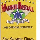 1986 SEATTLE MARINERS BASEBALL SCHEDULE