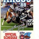 1988 TORONTO ARGONAUTS CFL FOOTBALL SCHEDULE