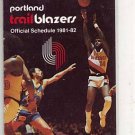 1981-82 PORTLAND TRAILBLAZERS BASKETBALL SCHEDULE