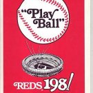 1981 CINCINNATI REDS BASEBALL SCHEDULE