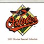 1995 BALTIMORE ORIOLES BASEBALL SCHEDULE CAL RIPKEN JR