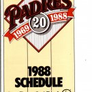 1988 SAN DIEGO PADRES BASEBALL SCHEDULE