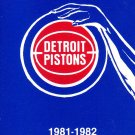 1981-82 DETROIT PISTONS BASKETBALL SCHEDULE
