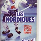 1987-88 QUEBEC NORDIQUES HOCKEY SCHEDULE