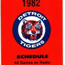 1982 DETROIT TIGERS BASEBALL SCHEDULE