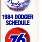 1984 LOS ANGELES DODGERS BASEBALL SCHEDULE