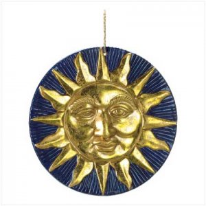Gold Sun Terra Cotta Wall Plaque  #38438