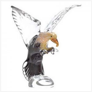 Art Glass Eagle Statue  #38983