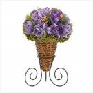 Lavender Roses In Rattan Cone  #90007