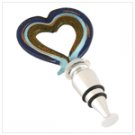 Art Glass Open Heart Wine Stopper  #12672