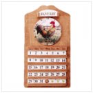 Rooster Calendar And Clock  #33772
