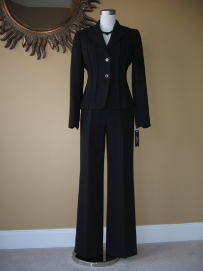 New with Tags Black Pinstripe Tahari Suit Size 12