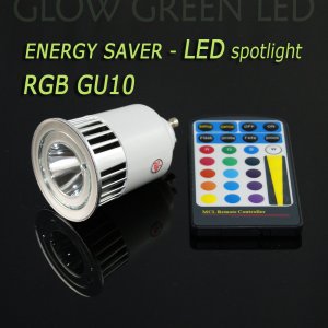 10 xRGB GU10 LED LIGHT BULB 5W DIMMABLE+ 1xREMOTE CONTRL