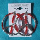 red peace earrings