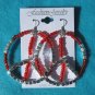 red peace earrings