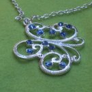 Silver Butterfly with Blue Crystals