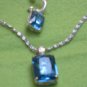 blue crystal pendant & earrings
