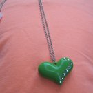 lime green heart necklace
