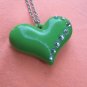 lime green heart necklace