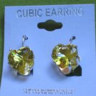 yellow CZ heart earrings