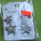 crystal star earrings - 2 pair