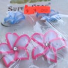 blue and pink flower earrings