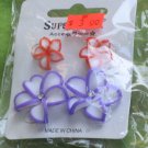 purple and red flower earrings