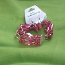 Pink Squiggle Bracelet and Earrings