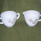 Vintage Federal Milk Glass Sugar Bowl & Creamer