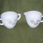 Vintage Federal Milk Glass Sugar Bowl & Creamer