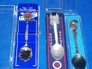 3 Collectible Spoons New Mex Hearst Castle New Zealand