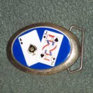 1983 Baron Solid Brass Belt Buckle Blackjack Vintage